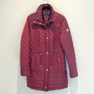 Laundry by Shelli Segal Burgundy Quilted Coat